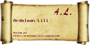Ardelean Lili névjegykártya